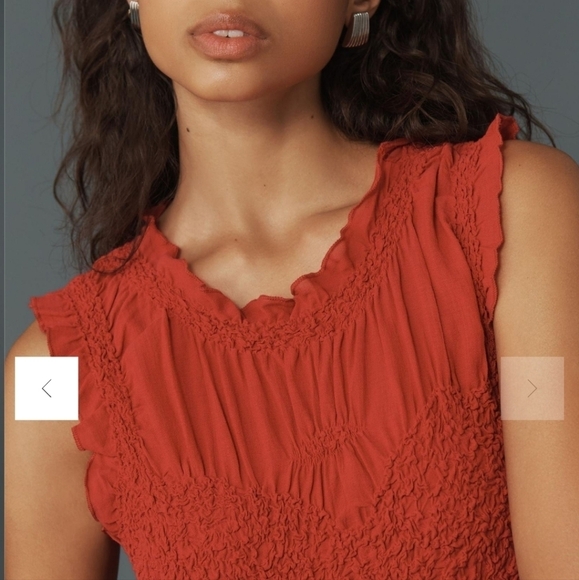 NWT Anthropologie Ruffle trim textured stretch mini dress size medium - Picture 6 of 7